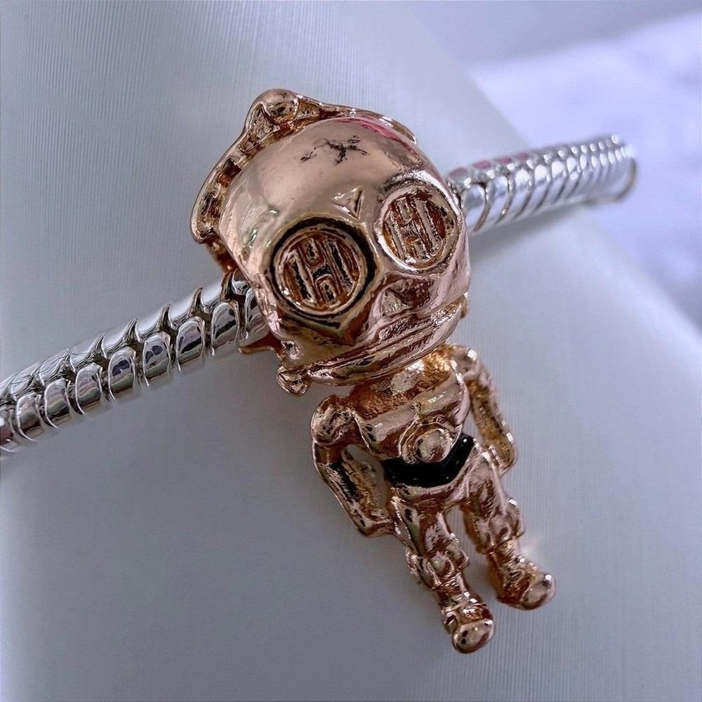 Pandora-like Star Wars C-3PO Rose Gold Charm Fits Snake Chain Bracelet